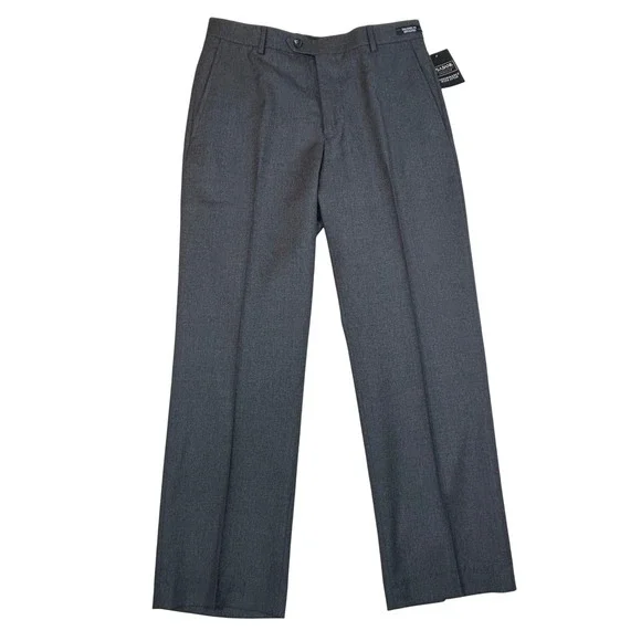 Jos A Bank Traveler Tailored Fit Classic Gray Wool Dress Pants Mens 31x28 NWT - Picture 4 of 11